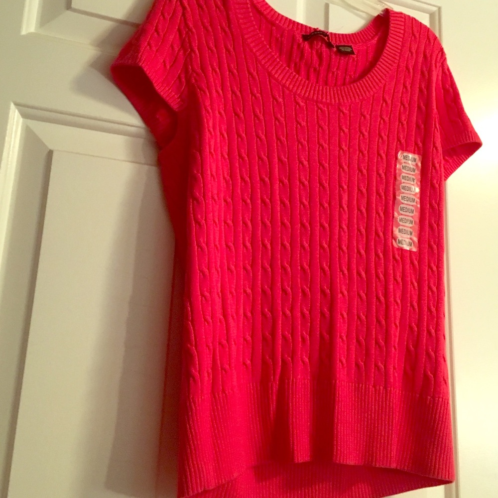 Jeanne Pierre top pink/red size M 100% cotton